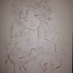 白薔薇姫線画